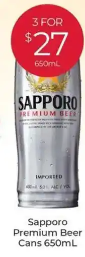 Porters Sapporo Premium Beer Cans offer