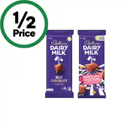 Woolworths Cadbury Dairy Milk or Marvellous Creations Chocolate Blocks 150-190g offer