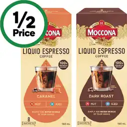 Woolworths Moccona Liquid Espresso Coffee Sachets offer