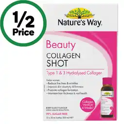 Woolworths Nature’s Way Beauty Collagen Oral Shots offer