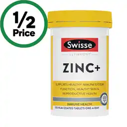 Woolworths Swisse Ultiboost Zinc+ Tablets offer