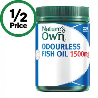 Woolworths Nature’s Own Odourless Fish Oil 1500mg Capsules offer