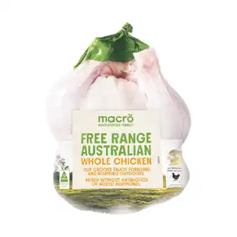 Woolworths Macro Free Range Australian Fresh Whole Plain RSPCA Approved Chicken offer