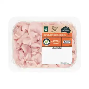 Woolworths Australian Fresh RSPCA Approved Chicken Breast Diced offer