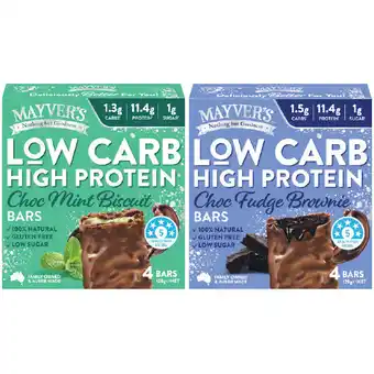 Woolworths Mayver’s Low Carb High Protein Bars offer
