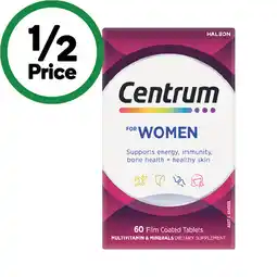 Woolworths Centrum Women Daily Multivitamin Tablets offer