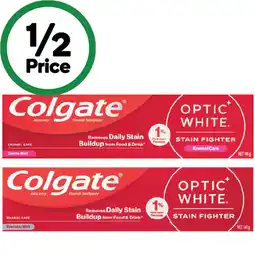 Woolworths Colgate Optic White Stain Fighter Whitening Toothpaste offer