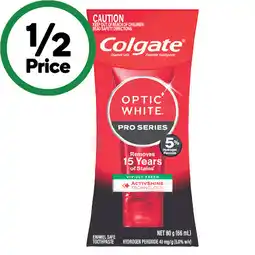 Woolworths Colgate Optic White Pro Series Whitening Toothpaste offer