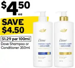 Woolworths Dove Shampoo or Conditioner offer