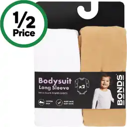 Woolworths Bonds Baby Long Sleeve Bodysuit Assorted offer