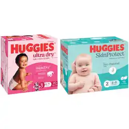 Woolworths Huggies Ultra Dry Nappies Pk 60-90 or Newborn or Infant Skin Protect Jumbo Nappies Pk 96-108 offer