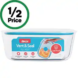 Woolworths Décor Vent & Seal Glass Oblong Container offer