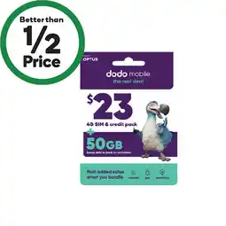 Woolworths Dodo $23 Starter Pack¥ offer