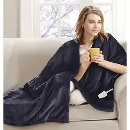Woolworths Giselle Electric Throw Rug Heated Blanket Fleece Charcoal offer