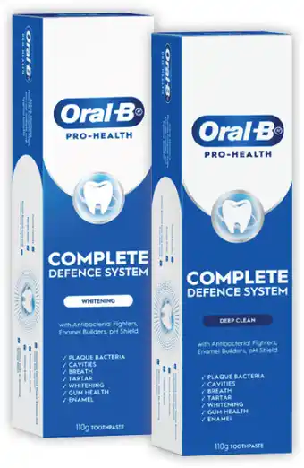 Coles Oral B Pro Health Advanced Deep Clean or Whitening Toothpaste 110g offer