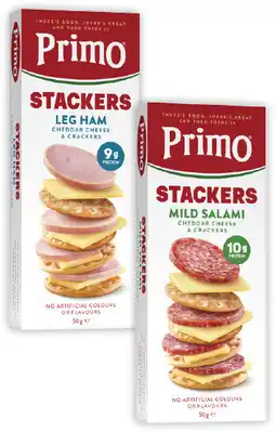 Coles Primo Stackers-57g offer
