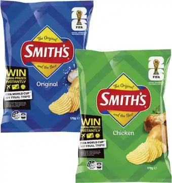 Coles Smith's Crinkle Cut Potato Chips-170g offer