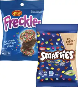Coles Smarties or Allen's Freckles Bag 160g offer