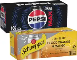 Coles Pepsi or Solo Soft Drink or Schweppes Sparkling Water 10x375mL offer