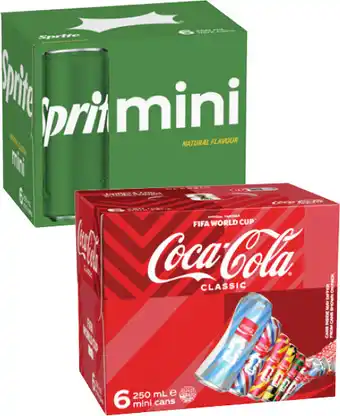 Coles Coca-Cola, Fanta or Sprite Soft Drink 6x250mL offer