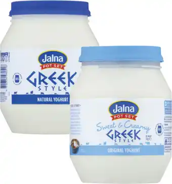 Coles Jalna Pot Set Greek Style Yoghurt offer