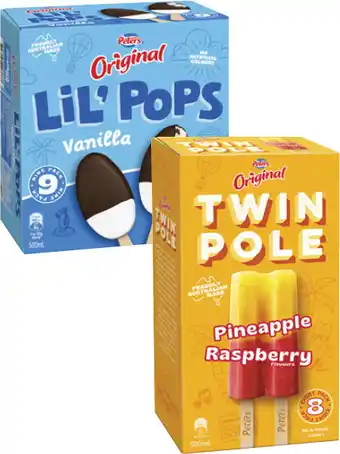 Coles Peters Original Twin Pole Sticks or Lil' Pops 8 Pack- 9 Pack 500mL- 590mL offer