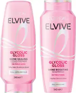 Coles L'Oréal Elvive Glycolic Gloss Shampoo or Conditioner 340mL offer