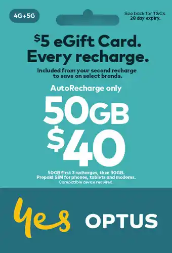 Coles Optus $40 AutoRecharge Only SIM Starter Kit offer