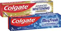 Coles Colgate Advanced Whitening & Tartar or Max Fresh Toothpaste 200g offer