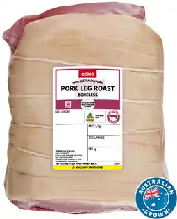 Coles Coles Australian Pork Leg Roast Boneless offer