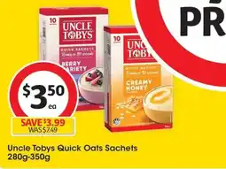 Coles Uncle Tobys Quick Oats Sachets offer