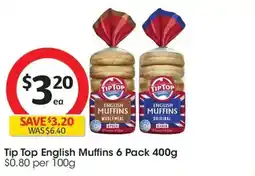 Coles Tip Top English Muffins offer