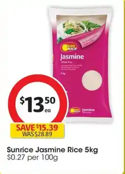 Coles Sunrice Jasmine Rice offer