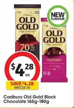 Coles Cadbury Old Gold Block Chocolate offer