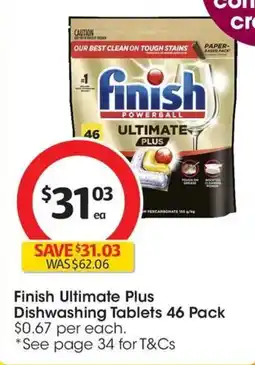 Coles Finish Ultimate Plus Dishwashing Tablets offer