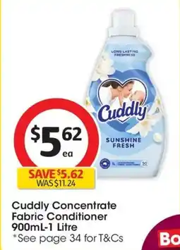 Coles Cuddly Concentrate Fabric Conditioner offer