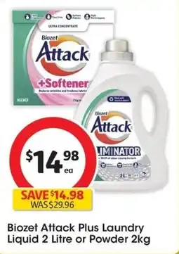 Coles Biozet Attack Plus Laundry Liquid or Powder offer