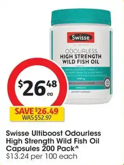 Coles Swisse Ultiboost Odourless High Strength Wild Fish Oil Capsules offer