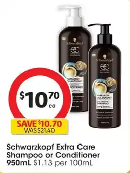 Coles Schwarzkopf Extra Care Shampoo or Conditioner offer