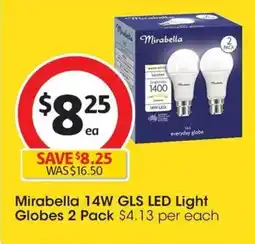 Coles Mirabella 14w gls led light globes offer