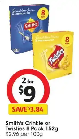 Coles Smiths Crinkle or Twisties offer