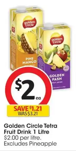 Coles Golden Circle Tetra Fruit Drink offer
