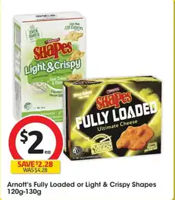 Coles Arnotts Fully Loaded or Light & Crispy Shapes offer