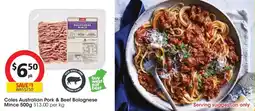Coles Coles Australian Pork & Beef Bolognese Mince offer
