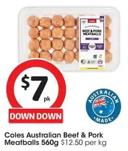 Coles Coles Australian Beef & Pork Meatballs offer