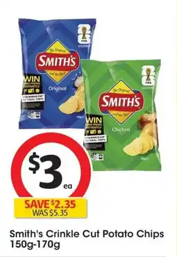 Coles Smiths Crinkle Cut Potato Chips offer