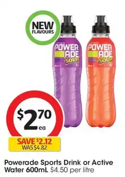 Coles Powerade Sports Drink or Active Water offer