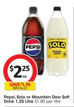 Coles Pepsi Solo or Mountain Dew Soft Drink offer