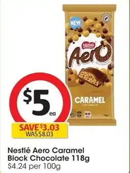 Coles Nestlé Aero Caramel Block Chocolate offer
