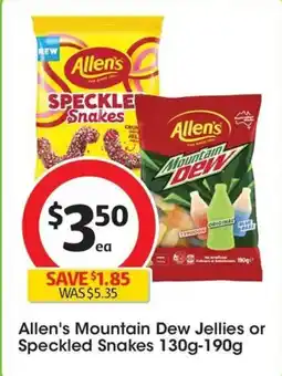 Coles Allens Mountain Dew Jellies or Speckled Snakes offer